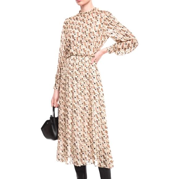 Sandro Western Cowboy Boot Print Silk Midi Dress - Picture 12 of 12